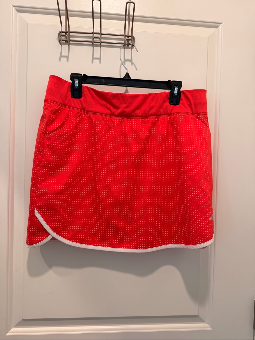 adidas Red Mini Skort with White Trim